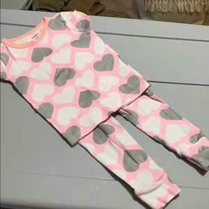 Infant pajamas with hearts